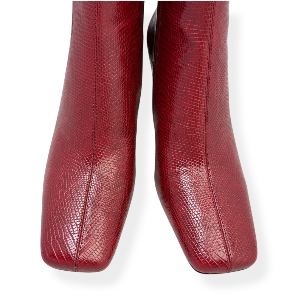 NIB Anthropologie Jeffrey Campbell Checkmate Red Knee High Boots 7.5 Lizard $210 - Picture 13 of 15